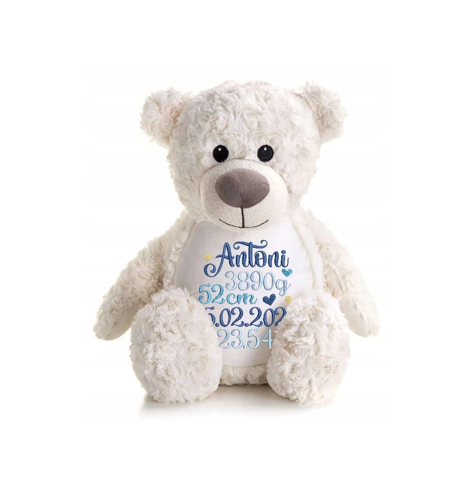 Personalized Teddy Bear with Birth Details 42 cm