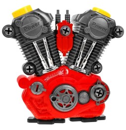 Disassembled Toy Car Engine with Tools for Kids