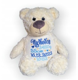 Personalized Teddy Bear with Birth Details 42 cm