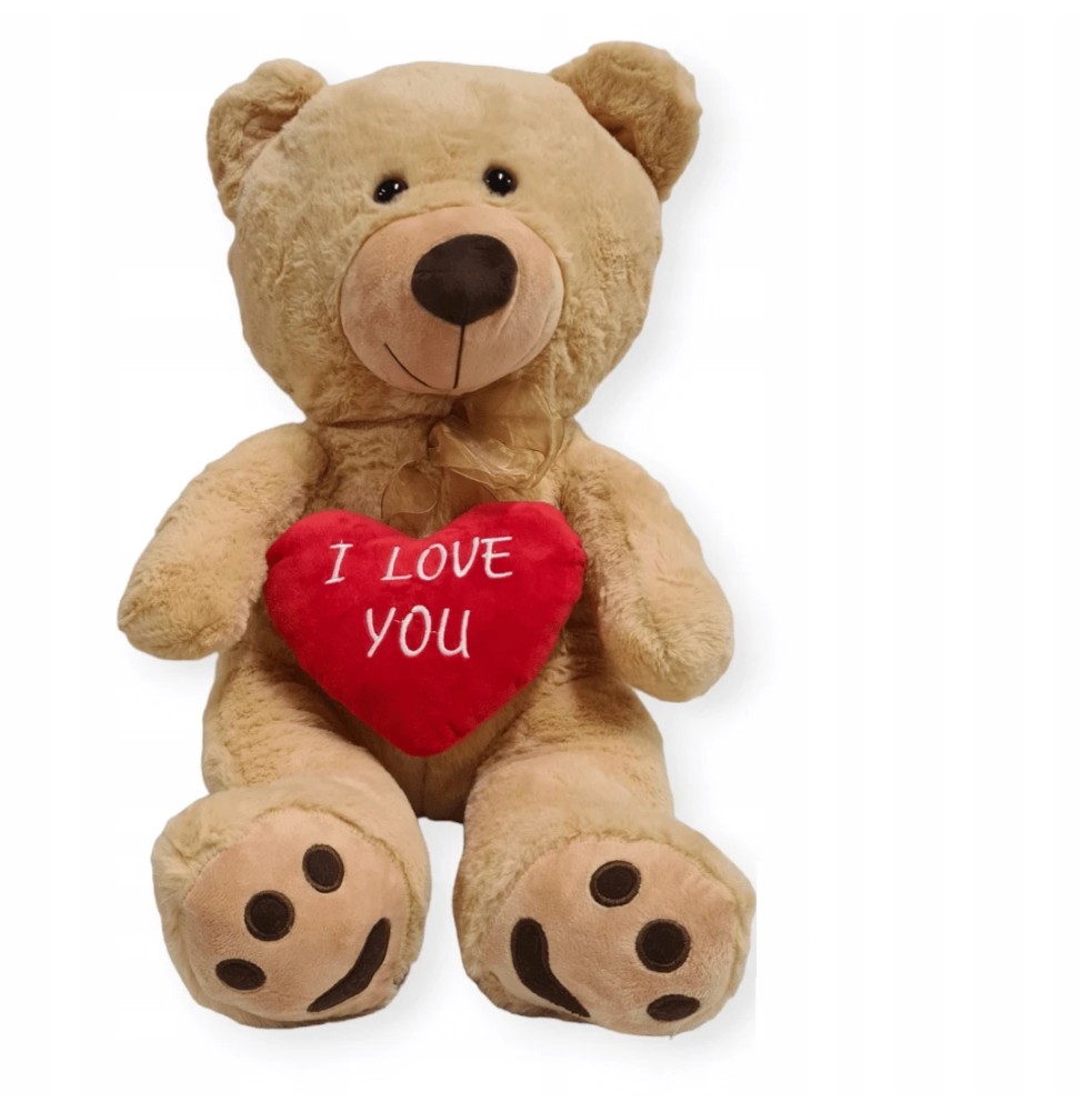 70 cm Plush Bear I Love You Beige