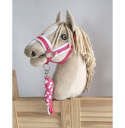 Hobby Horse Lead Rope White-Dark Pink