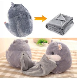 Plush Hamster with Blanket 3in1 - cuddle toy for kids