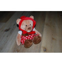 New 30 cm Plush Bear with Red Hood