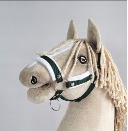 Hobby Horse A3 Bridle with Fur - Bottle Green