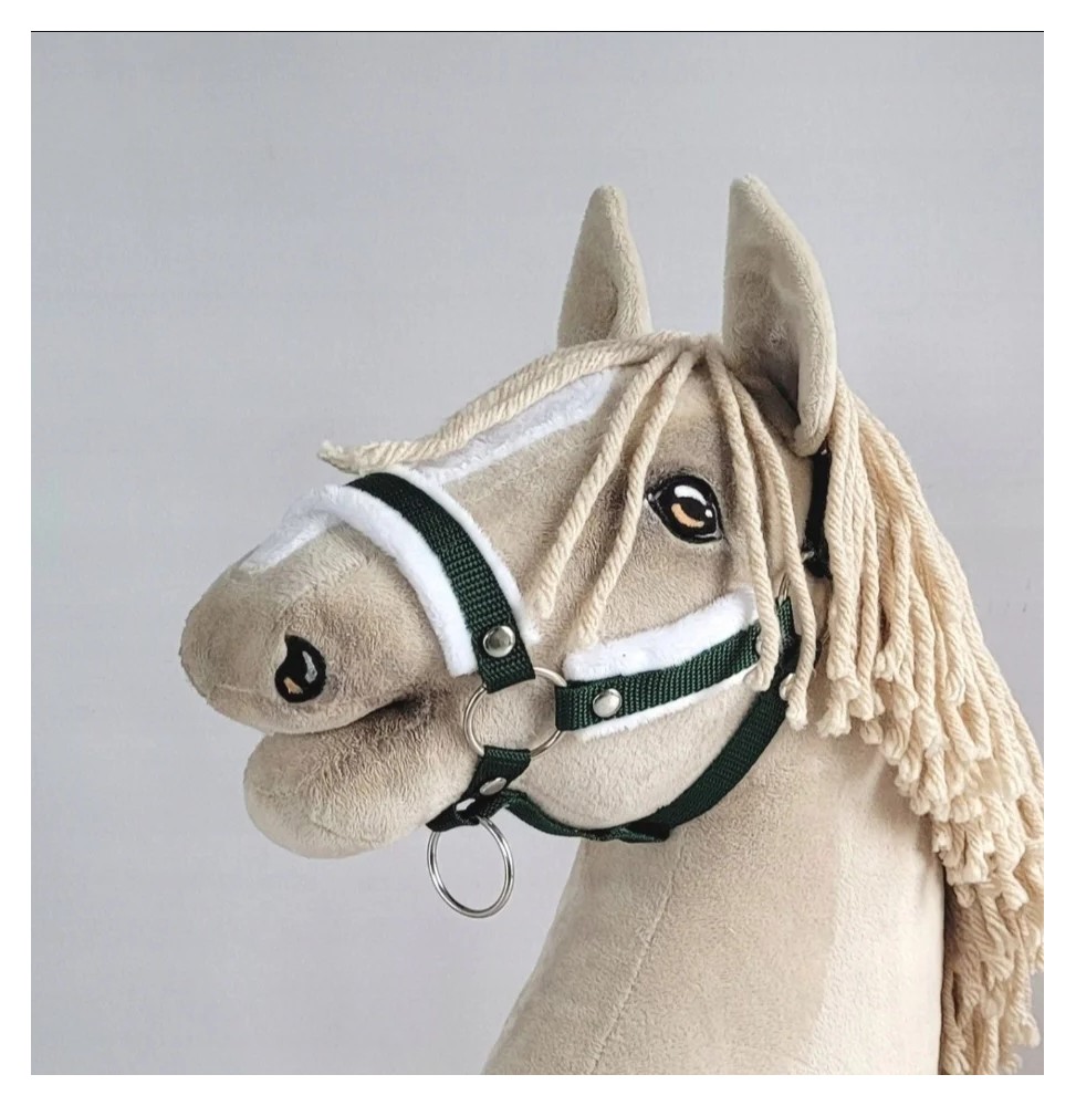 Hobby Horse A3 Bridle with Fur - Bottle Green