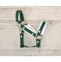 Hobby Horse A3 Bridle with Fur - Bottle Green