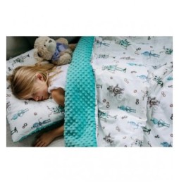 Minky Blanket 100x135cm with Robot Pattern