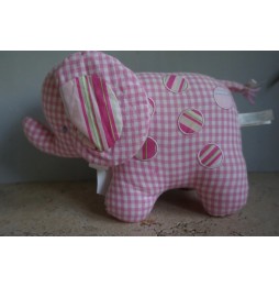 Kate Finn Pink Elephant with Rattle