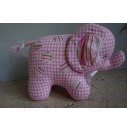 Kate Finn Pink Elephant with Rattle