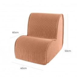 Meowbaby Kids Corduroy Armchair Brick