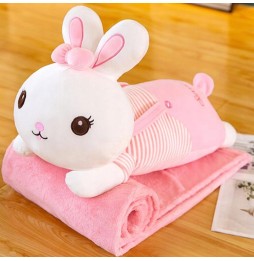 Large 3-in-1 Plush Toy Pink Rabbit