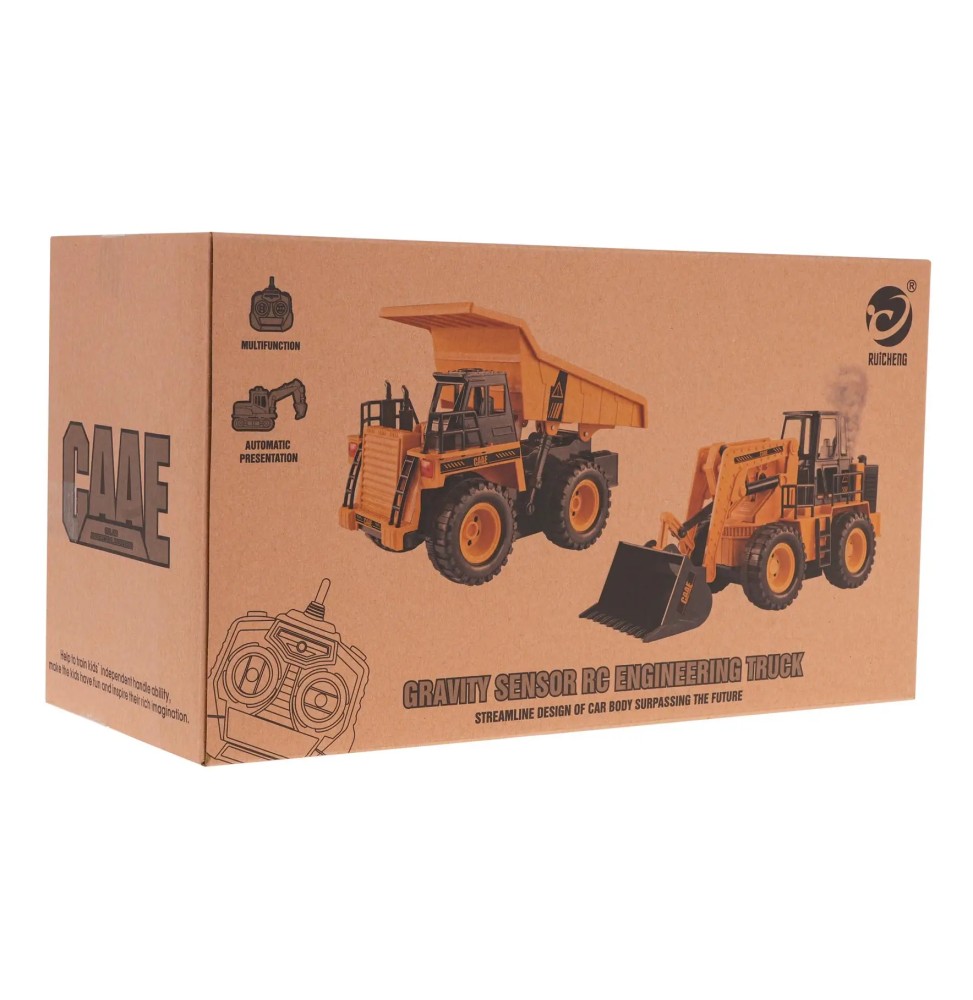 Buldozer R/C pentru copii - jucărie cu fum