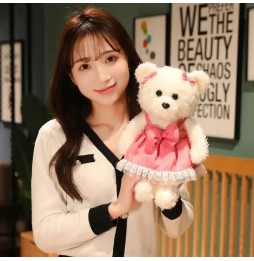 Bear in Dress 34cm Pink