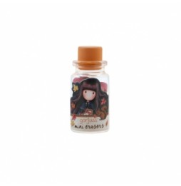 Gorjuss Mini Erasers in Glass Bottle