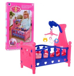 Doll Bed with Carousel for Kids 3+