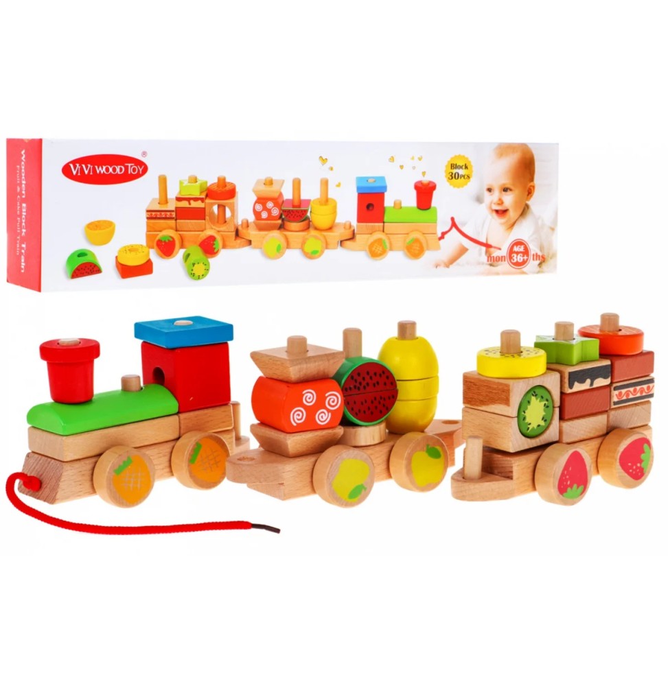 Wooden Locomotive with Sorters for Kids 3+