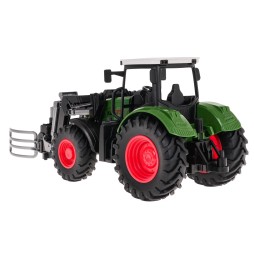 Zielony traktor z chwytakiem dla dzieci, skala 1:24