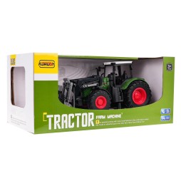 Tractor verde cu prindere pentru copii