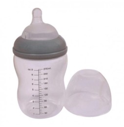 Filibabba sticlă cu suzetă 0m+ 270 ml gri