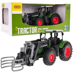 Tractor verde cu prindere pentru copii