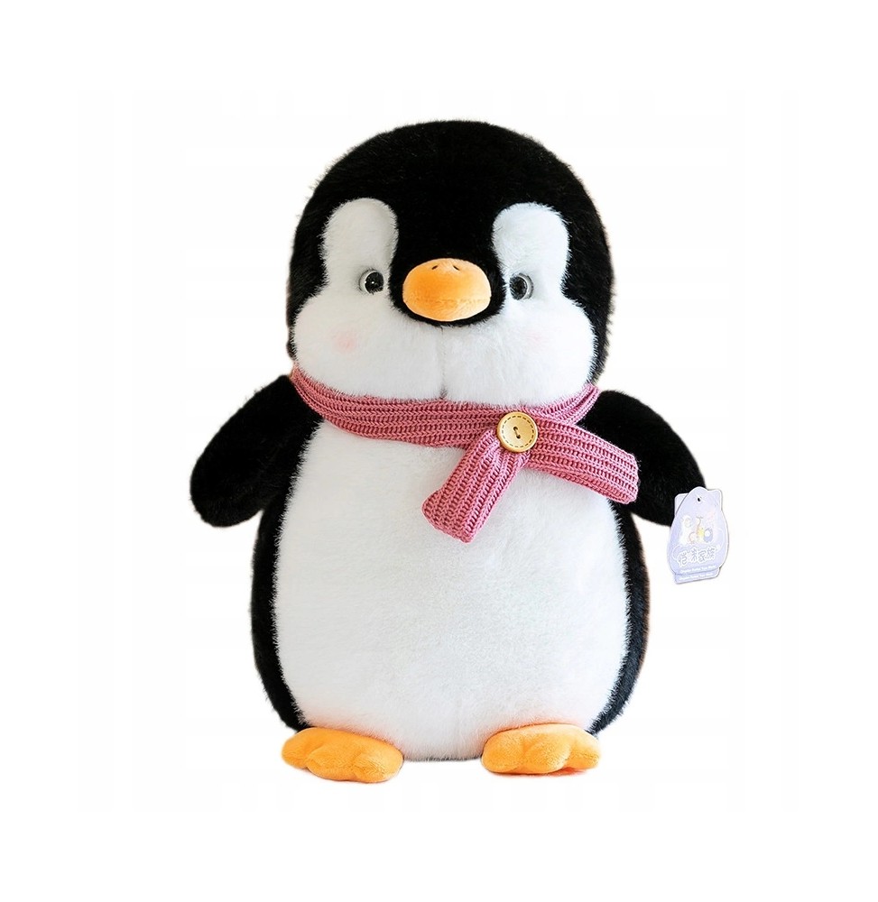 Plush Penguin with Pink Scarf 23 cm