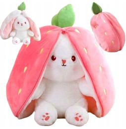 Stuffed strawberry rabbit 2-in-1 for kids