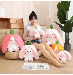 Stuffed strawberry rabbit 2-in-1 for kids