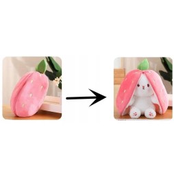 Stuffed strawberry rabbit 2-in-1 for kids