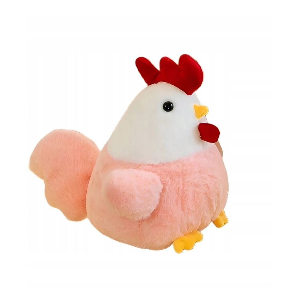 Pink Chicken Rooster Plush Toy 17 cm