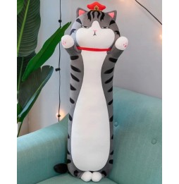 Długi pluszowy kotek 70cm poduszka przytulanka