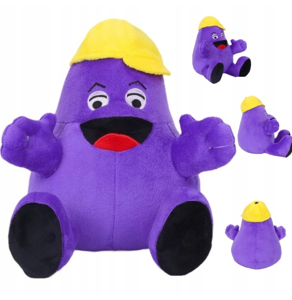 Grimace Shake Plush Toy 22 cm with Yellow Hat