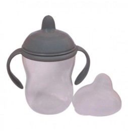 Filibabba Grey No-Spill Cup with Spout and Handles