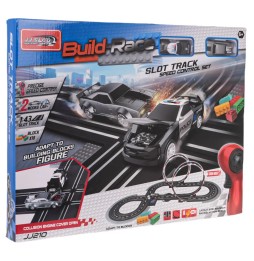 Racing Track Set with Cars and Blocks for Kids