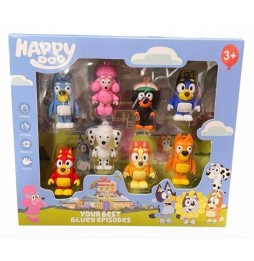 Set figurine Bluey și Bingo - 8 bucăți