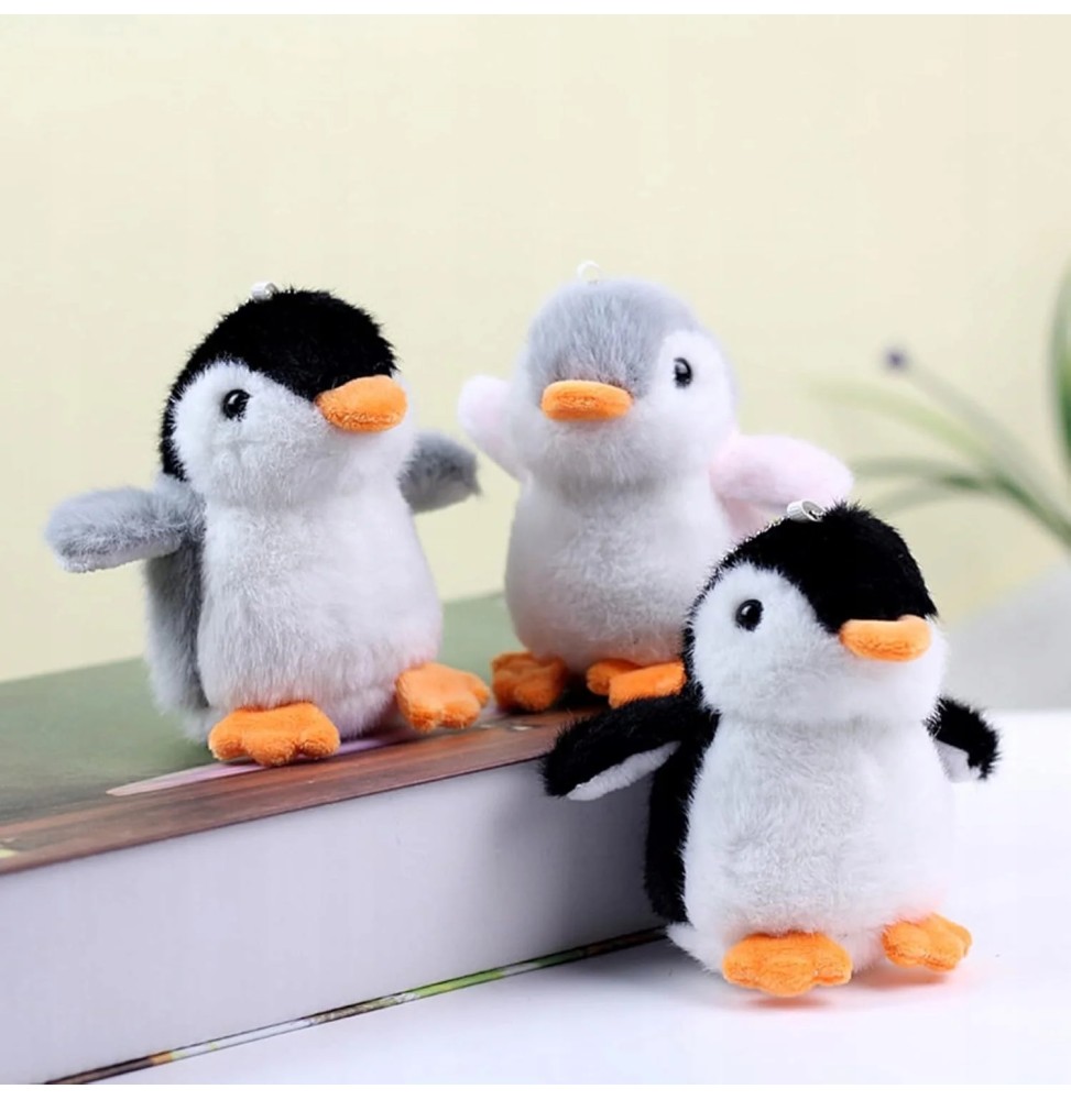 Set of 3 Plush Penguin Keychains