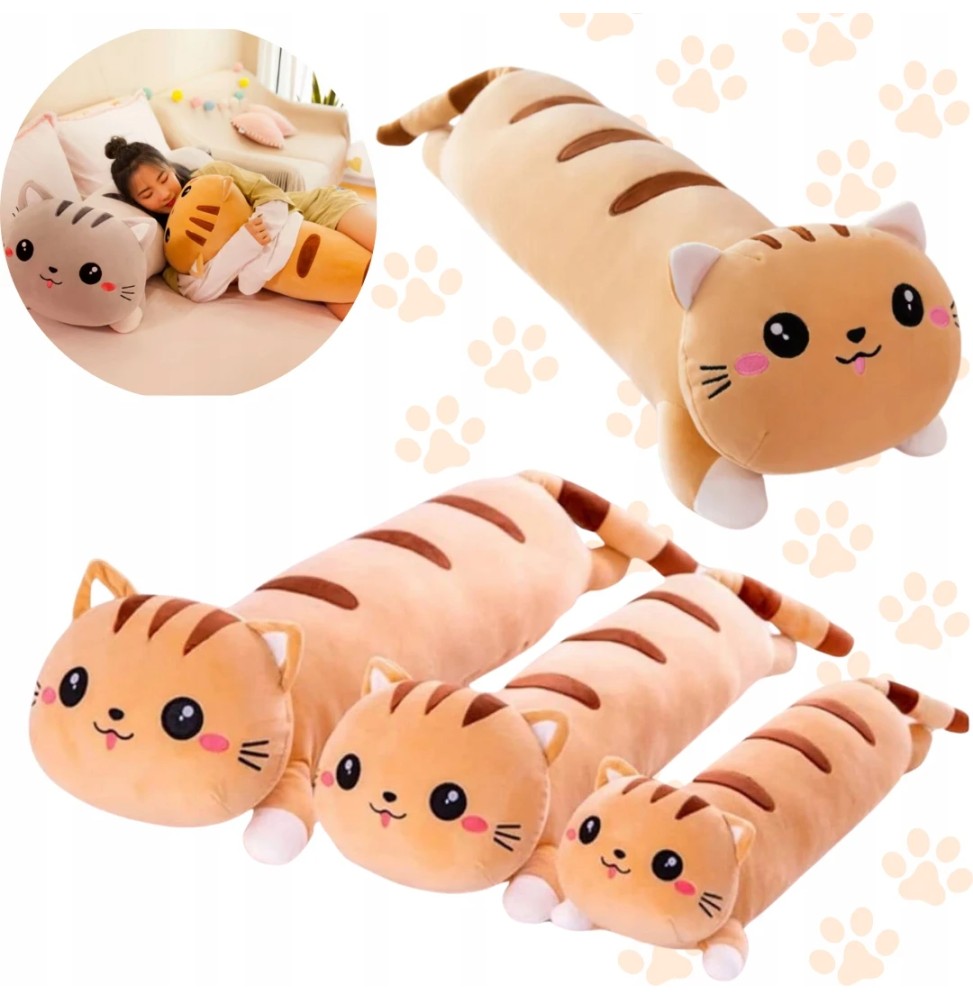 Plush Cat Pillow Roll 50 cm