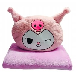 Kuromi Pillow with Blanket for Kids