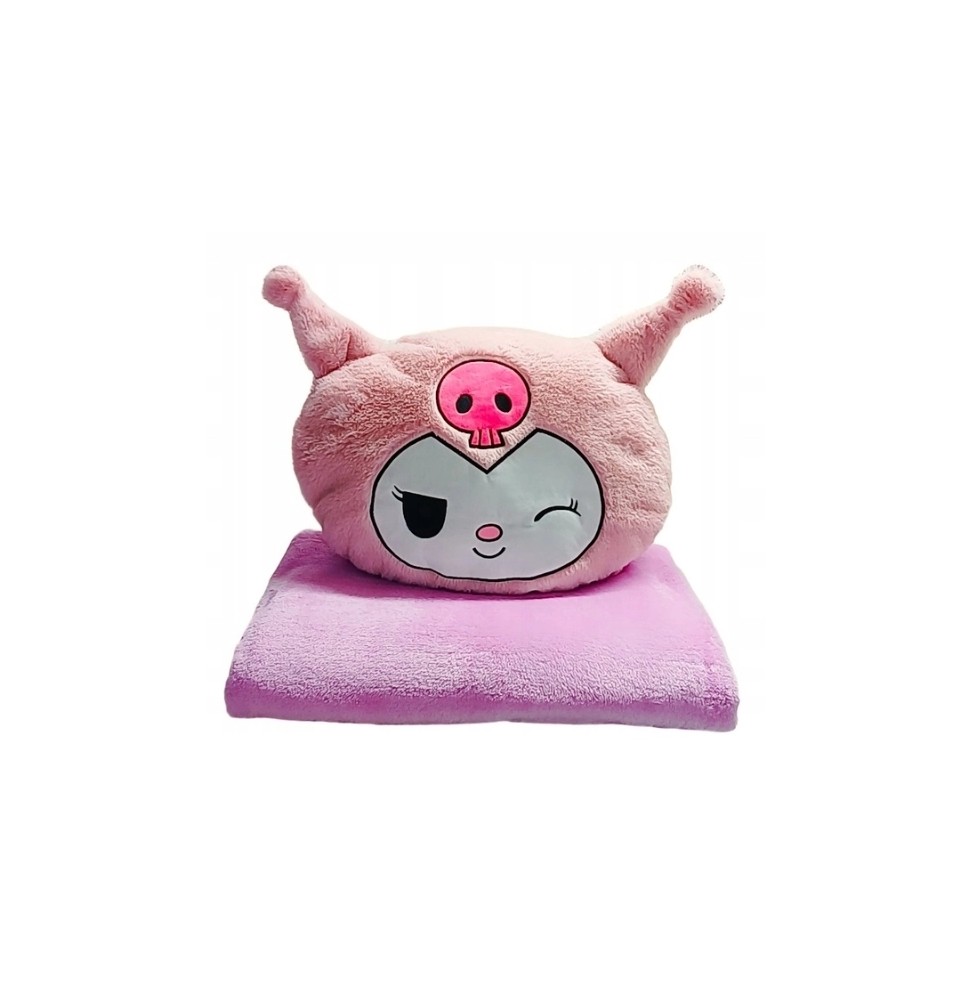 Kuromi Pillow with Blanket for Kids