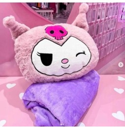 Kuromi Pillow with Blanket for Kids