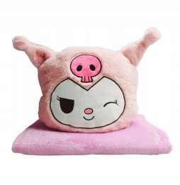 Kuromi Pillow with Blanket for Kids