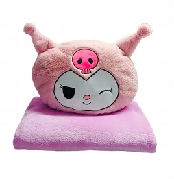 Kuromi Pillow with Blanket for Kids