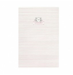 Medium Cat Notebook - Soft Cover, Pink and Cream