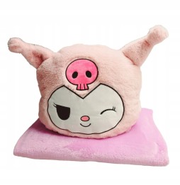 Kuromi Pillow with Blanket for Kids