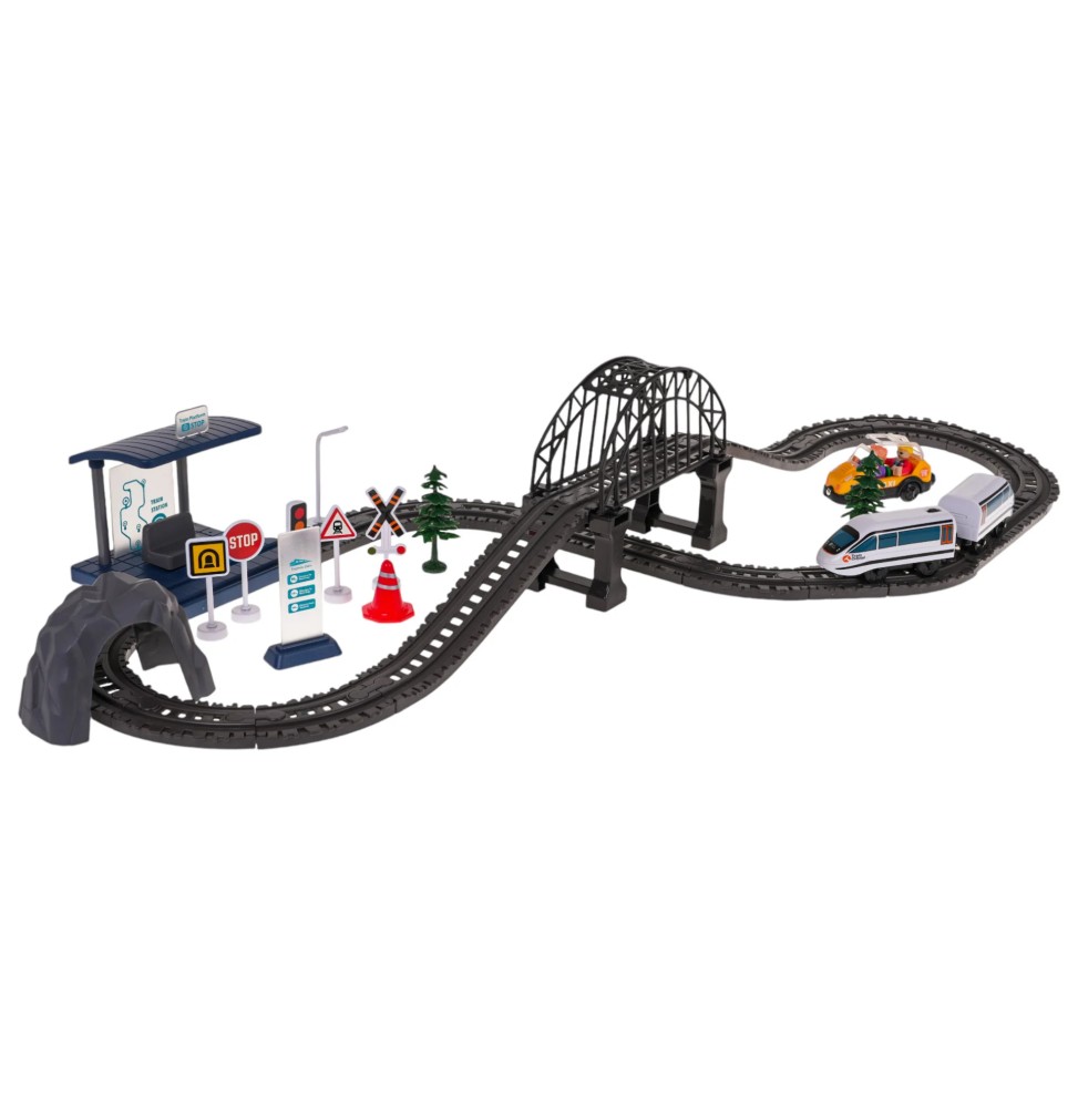 Train Set with Station and Accessories 76 Pieces