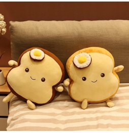 Bread Slice Plush Toy with Egg 20 cm