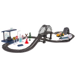 Train Set with Station and Accessories 76 Pieces