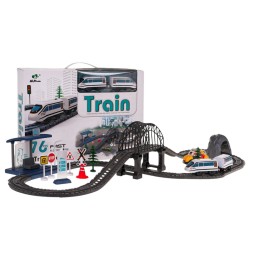 Train Set with Station and Accessories 76 Pieces