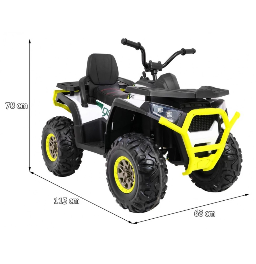 Quad atv desert alb pentru copii cu tracțiune 4x4