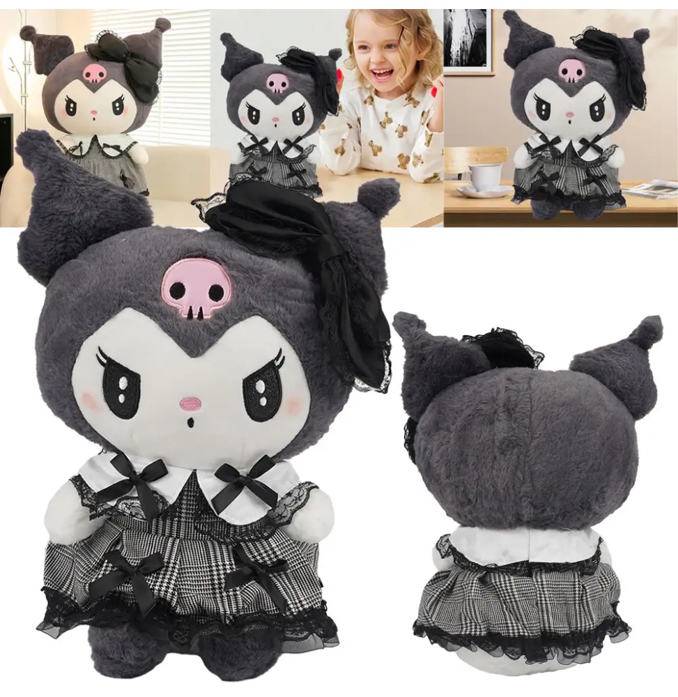 Kuromi Hello Kitty pluszowa maskotka 35 cm czarna