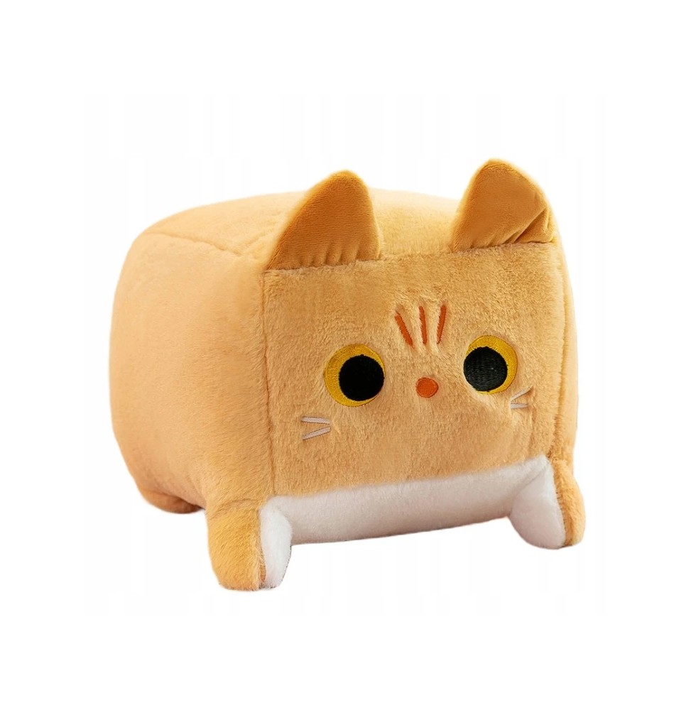 Plush Cat Cushion Light Brown 20 cm